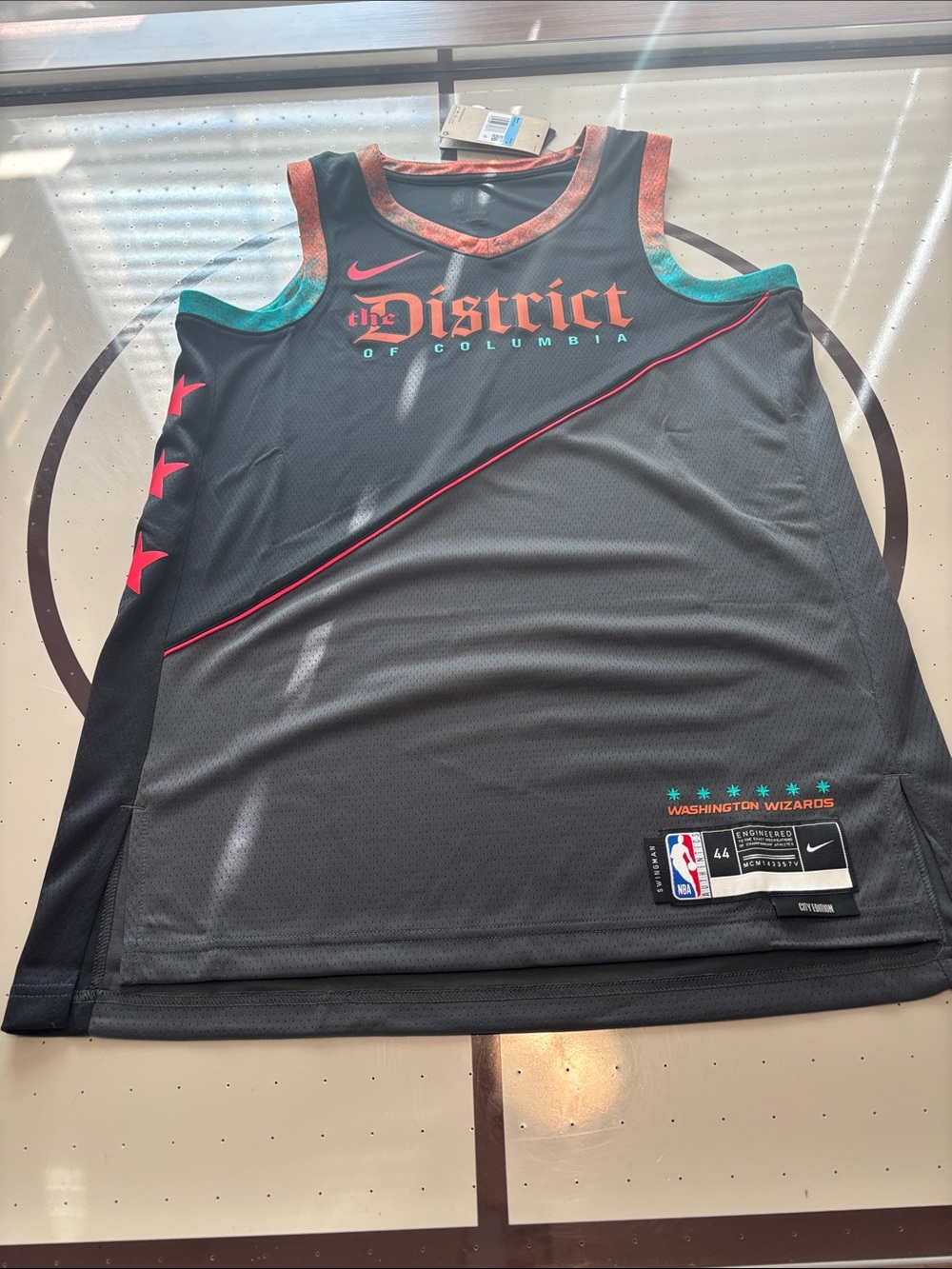 Nike Washington Wizards 'The District' Gray Basketball Jersey